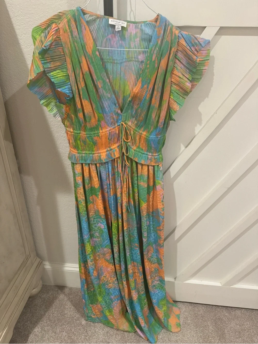 Current air Pastel Multi Tie-Waist V-Neck Midi Dress